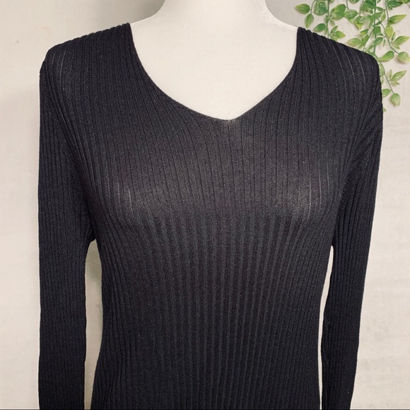 Cato | Black Ribbed Long-sleeve Light Sweater - Picture 4 of 5